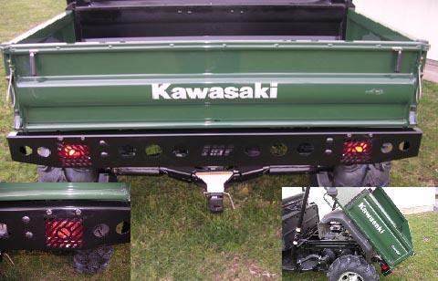 Kawasaki Mule 3000 3010 Black Steel Rear Bumper by EMP 9645